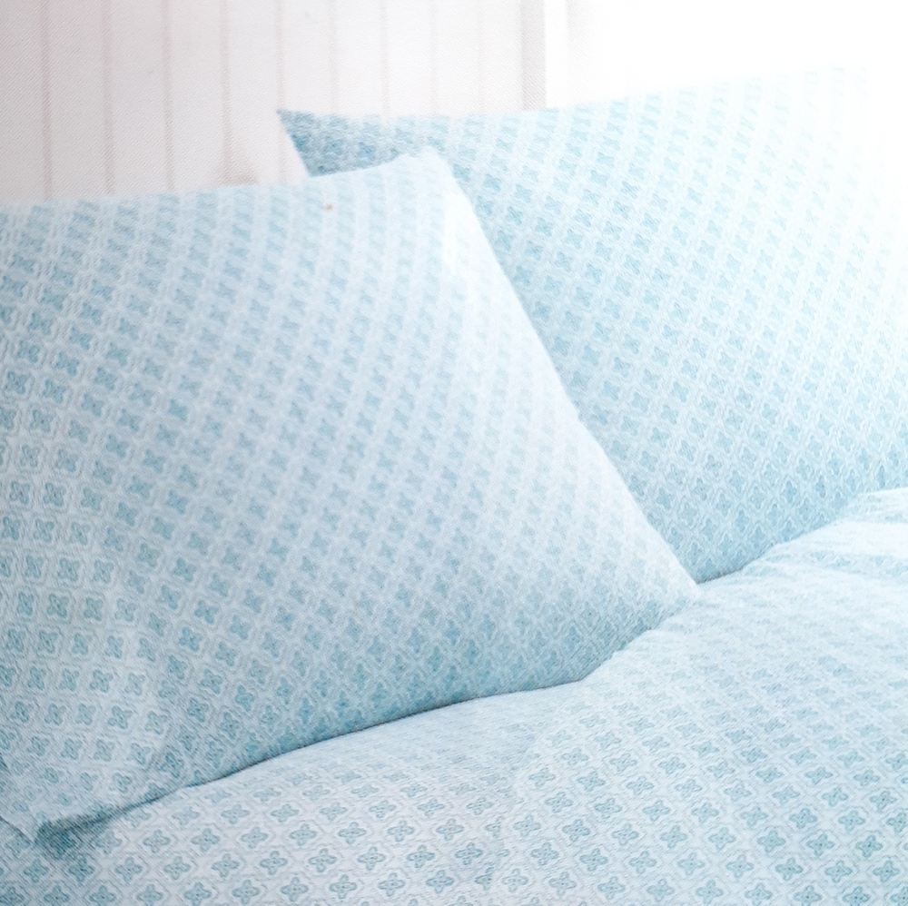 Full Size Sheet Set Geometric Teal White
